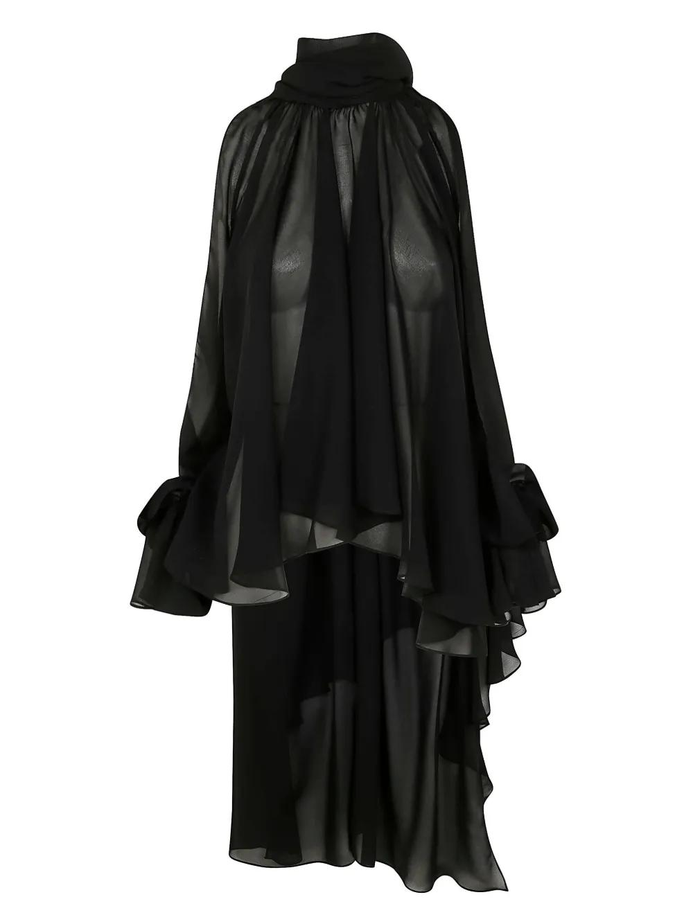 조젯 비대칭 블라우스