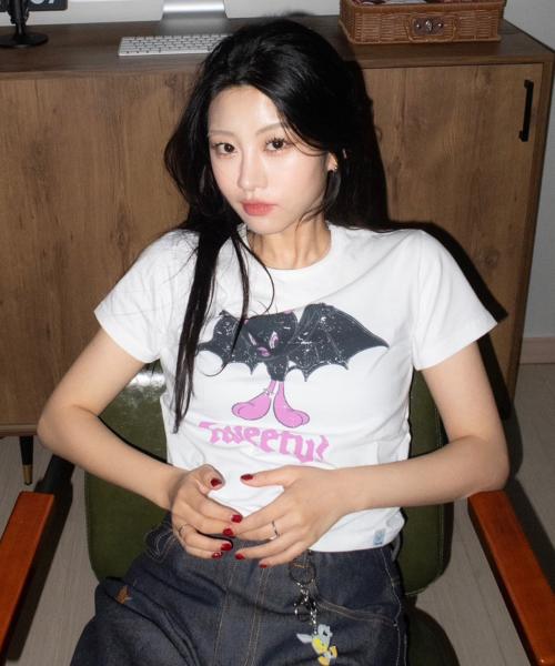 [FANCY X TW] 엔젤 & 데몬 크롭티 (WHITE)_F24TW2014