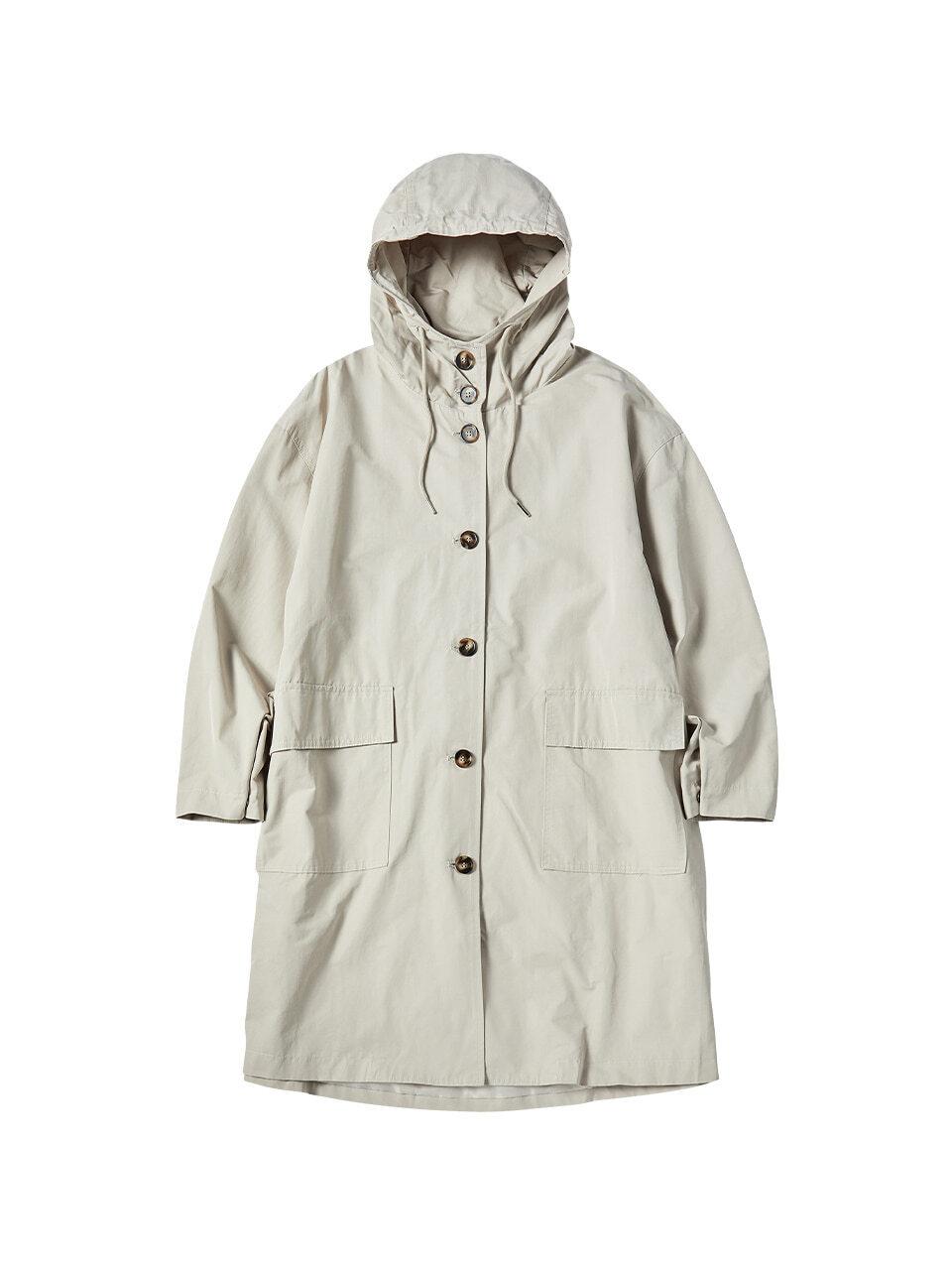 W HOOD LONG FIELD JACKET [BEIGE]