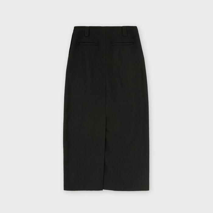 W Long H Line Skirt, Black