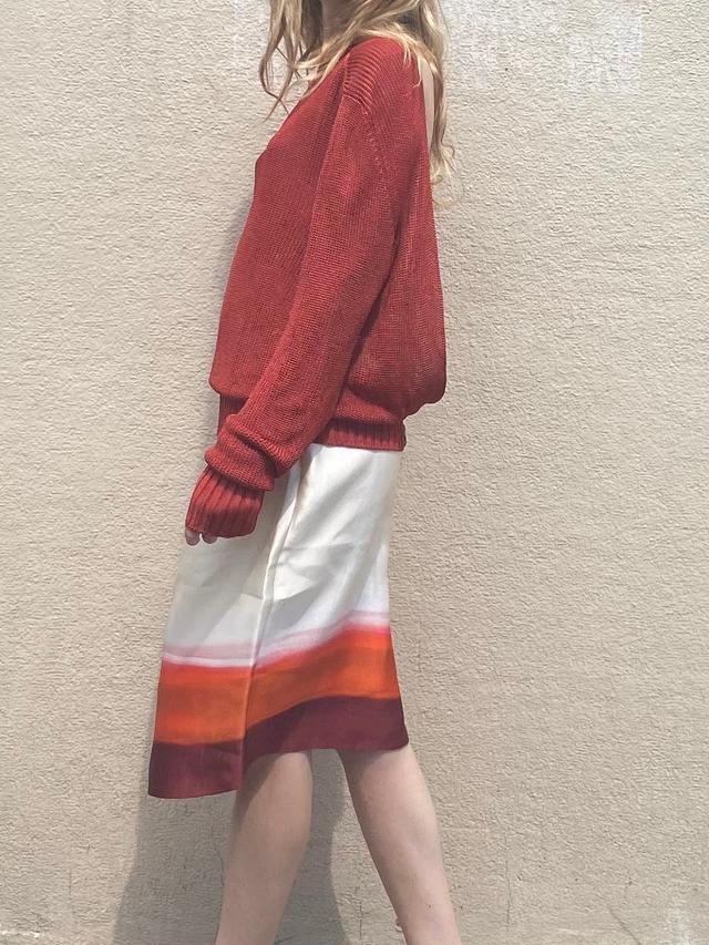 뮤제드 Mused Lucky frill skirt - Grey Stripe - 위시버킷