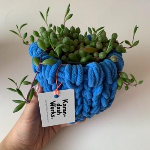 [까란다쉬오피스] 보송보송바구니 Pluffy basket_ Royal blue