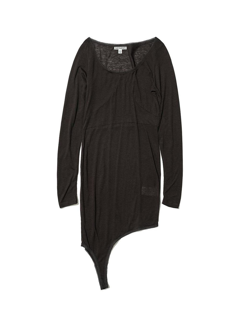 [WOMEN] TRANSFORM LAYERED JERSEY LONG SLEEVE DRESS_DEEP BROWN
