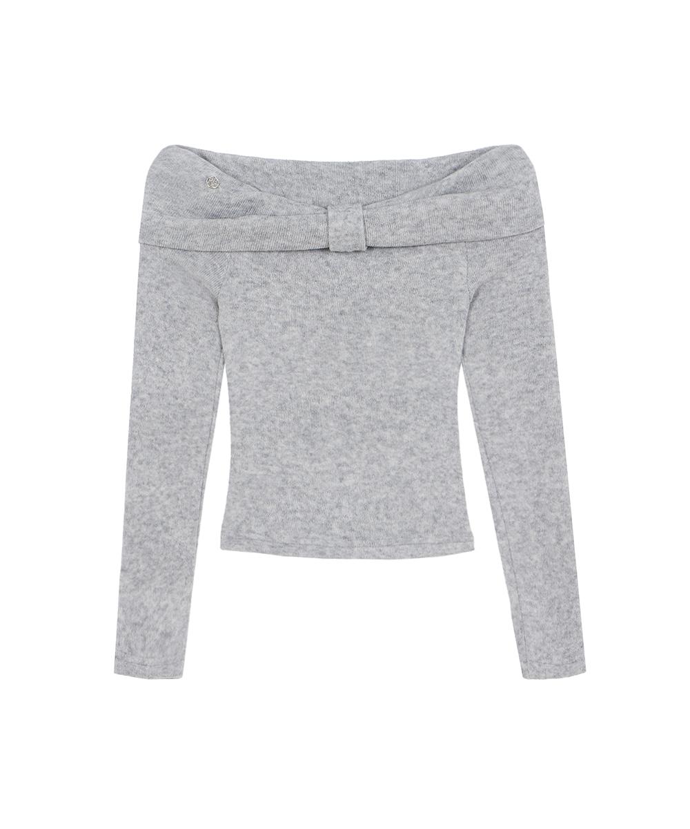 Bella Off Shoulder Long Sleeve [Gray]