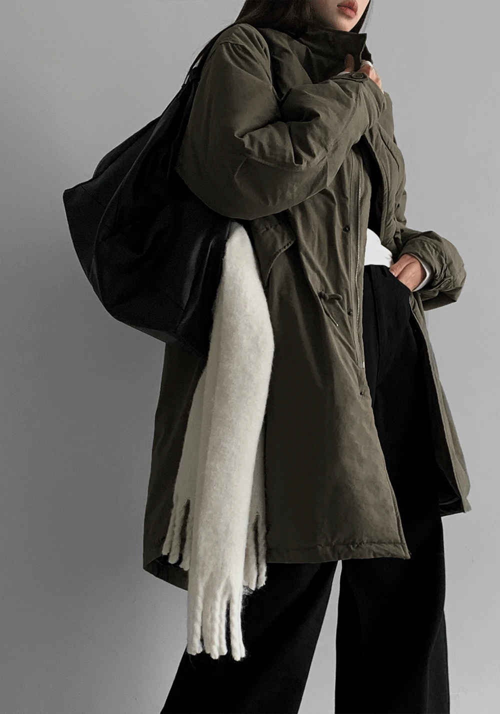 쇼퍼 롱 야상 패딩 점퍼 / 4color