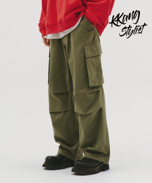 [빅유니온x깡스타일리스트] PLEATED CARGO PANTS / OLIVE