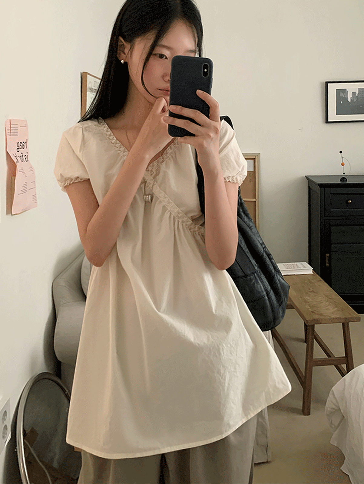 plain lace blouse (2color)