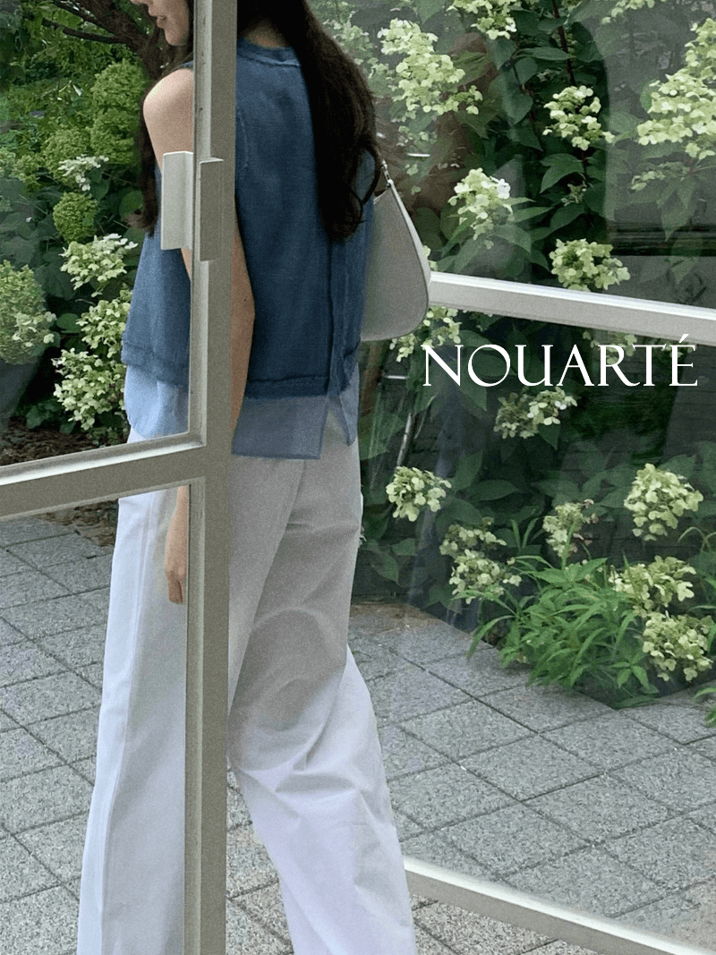 [NouArté] 얼루어 오간자 레이어드 트위드 탑 (토파즈 블루)