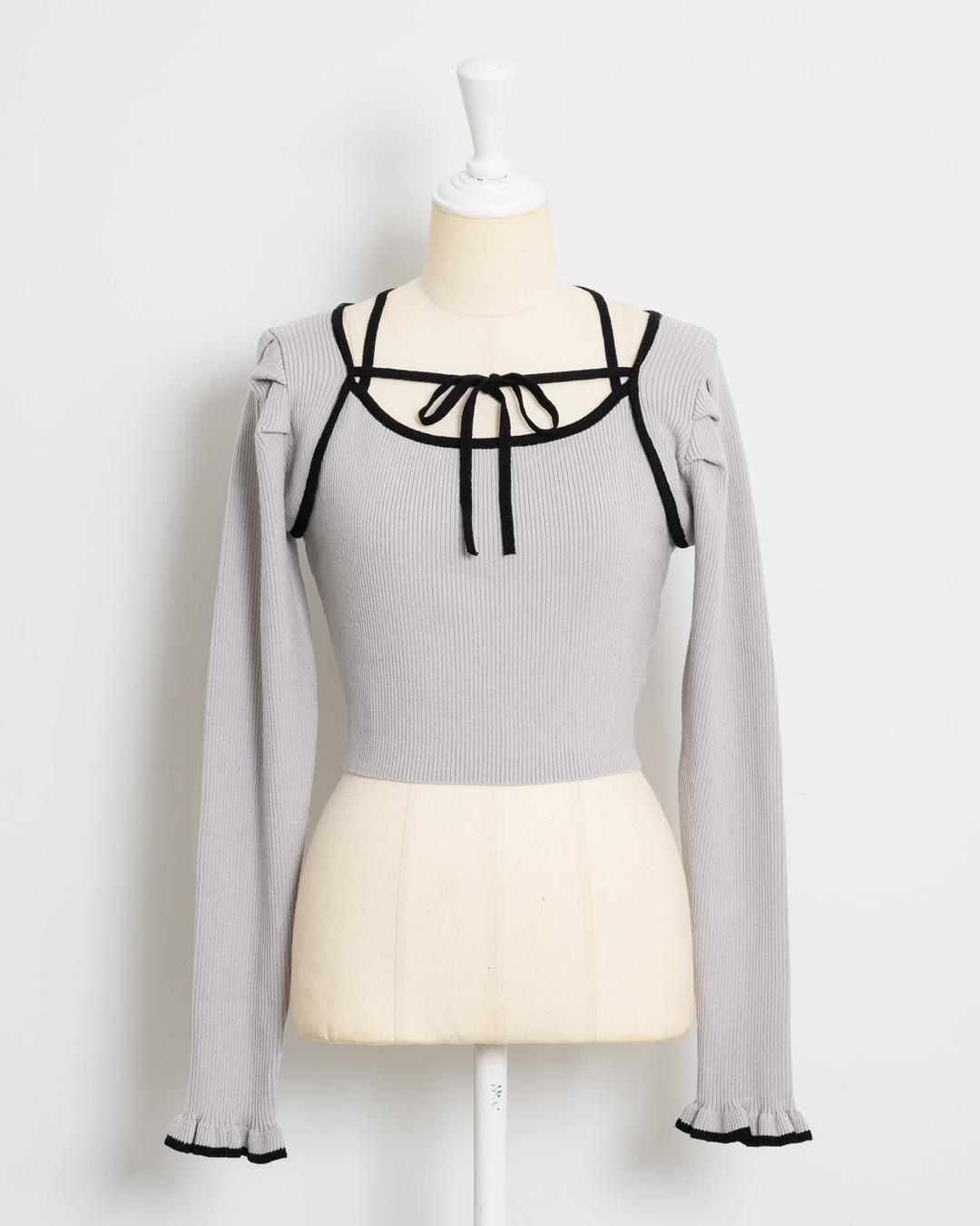 リボンテープケープニット