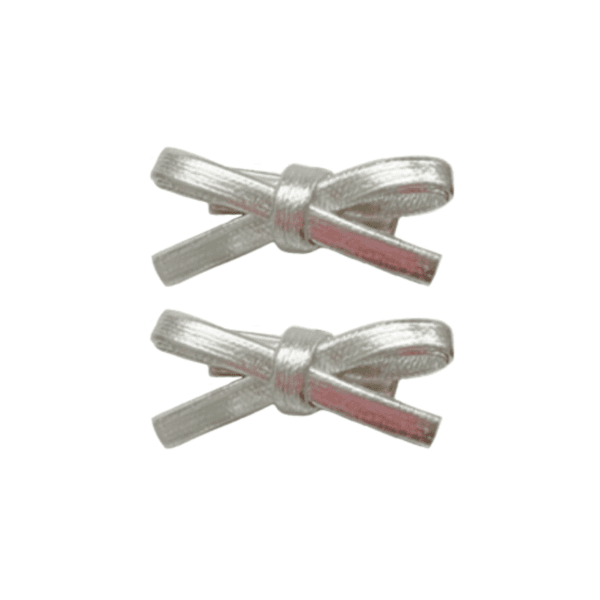 Mini ribbon hairpin (silver)