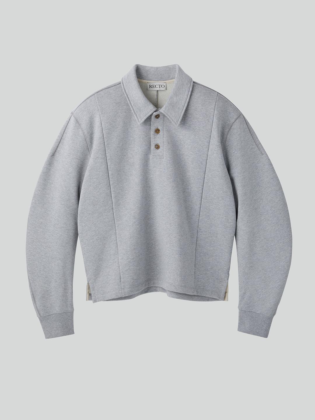 DASHING COLOR POLO SWEATSHIRT (MELANGE GREY)