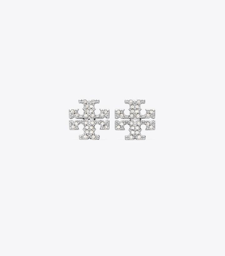 Kira Pave Stud Earring - Tory Silver / Crystal