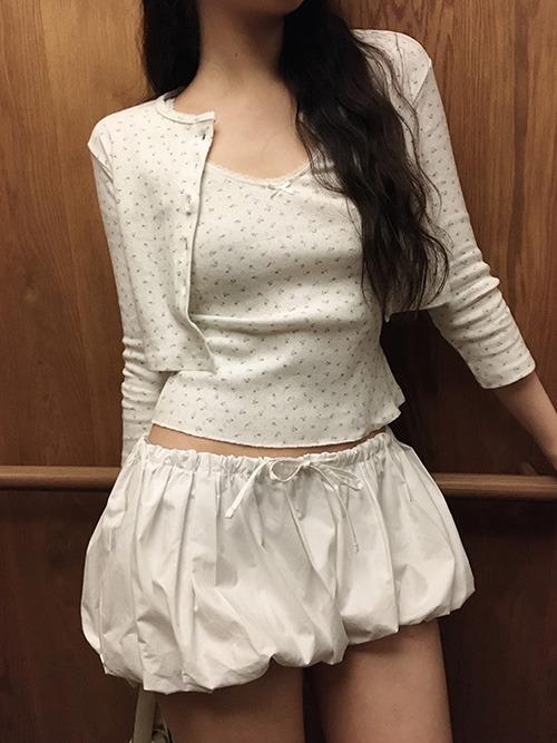 petite floral cardigan set, 2color