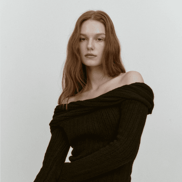 REVERSE OFF SHOULDER KNIT (BLACK)