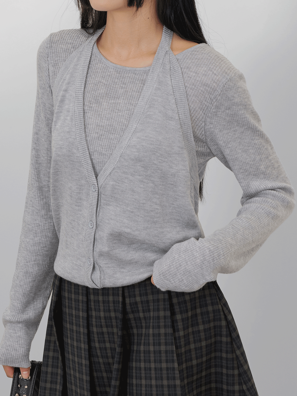 TWO-WAY HALTER KNIT SET (2COLOR)