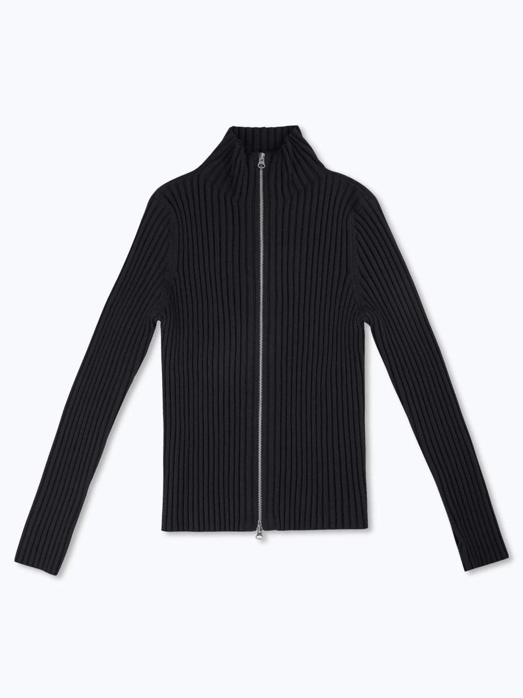 [FAD] 2WAY KNIT ZIP-UP (BLACK)