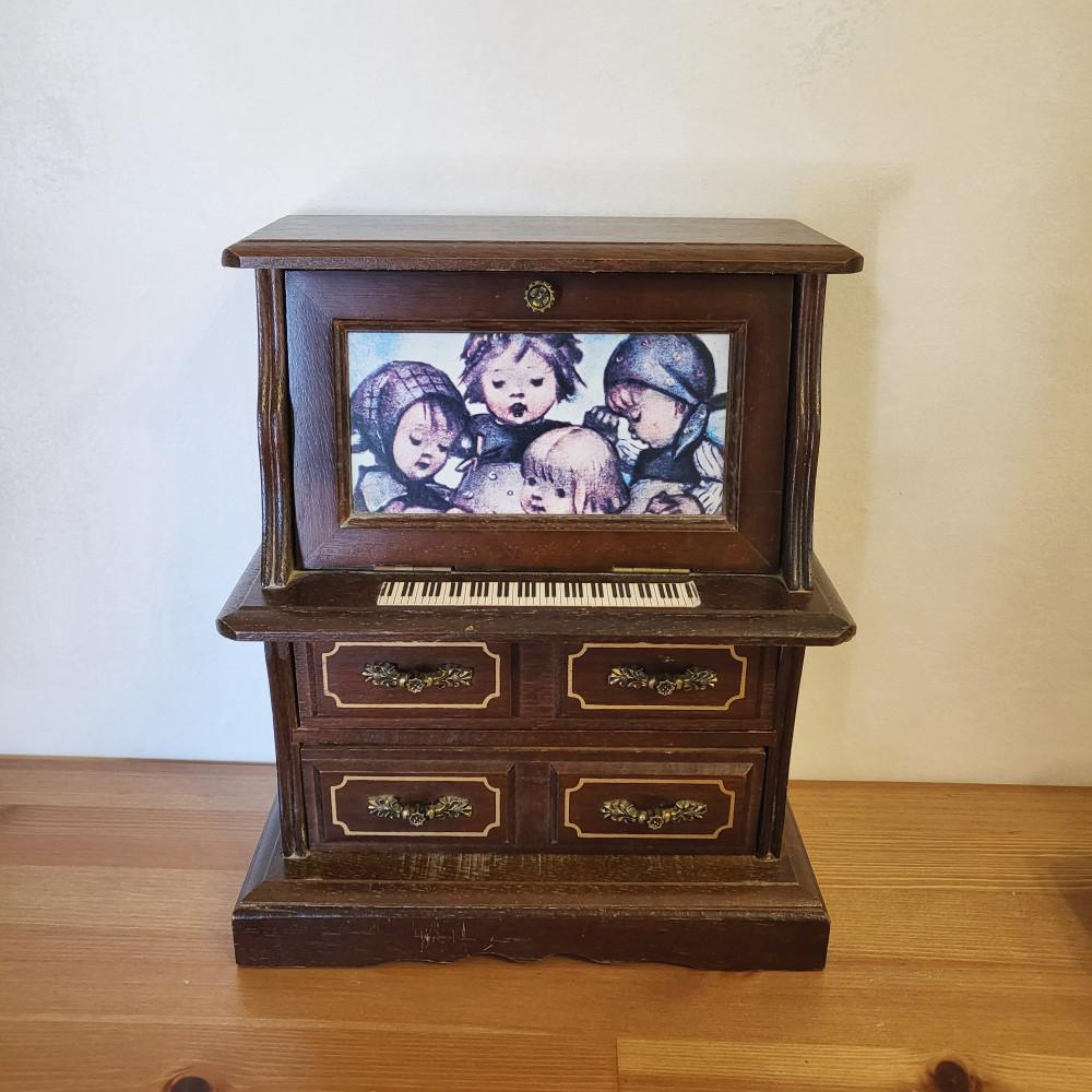 [중고] [빈티지] ﻿﻿﻿﻿﻿일본 빈티지 오르골 피아노 모양 주얼리박스 보석함