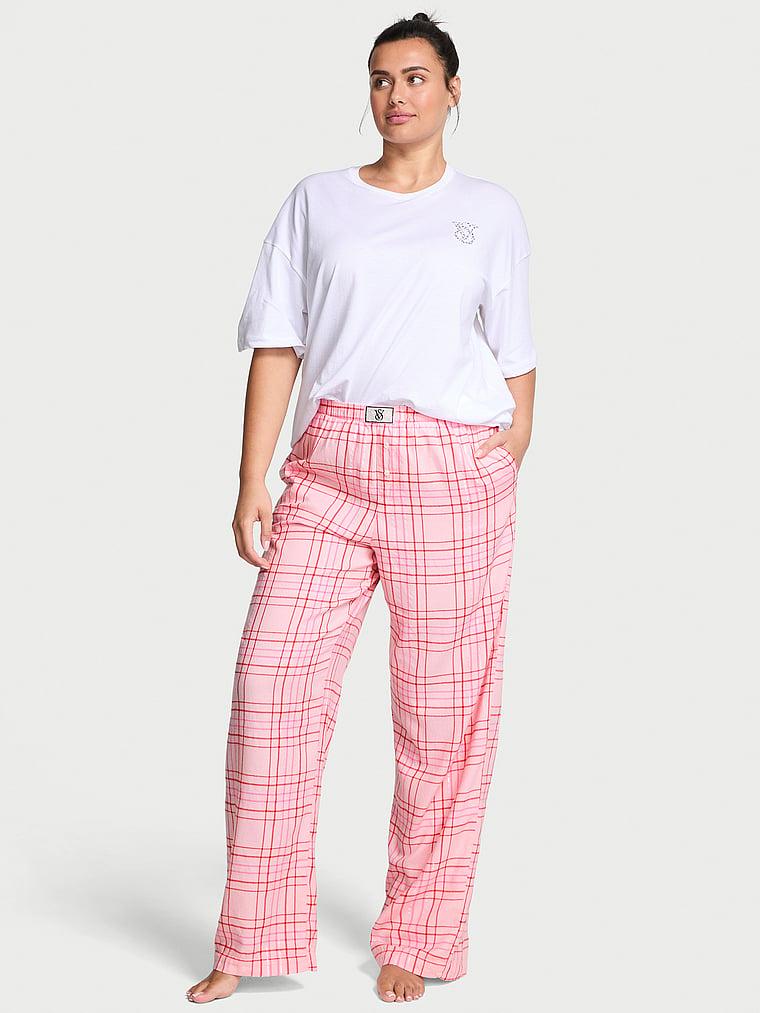 플란넬 반팔 롱 티자마 세트