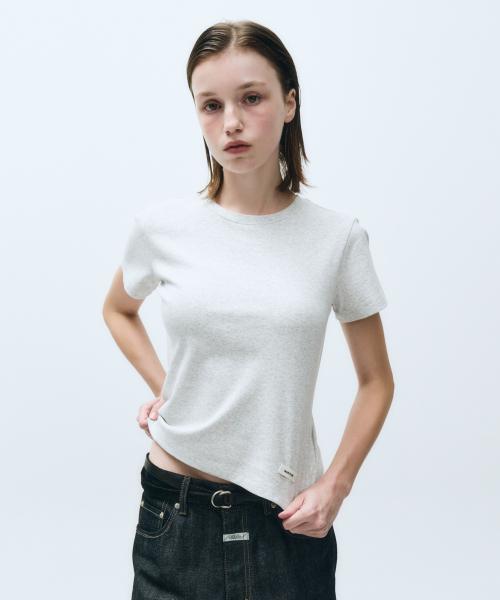 W BASIC TEE light heather gray