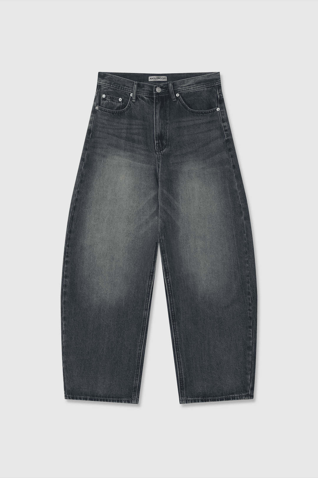 (W) Nive Curved Denim Pants (Dark Blue)
