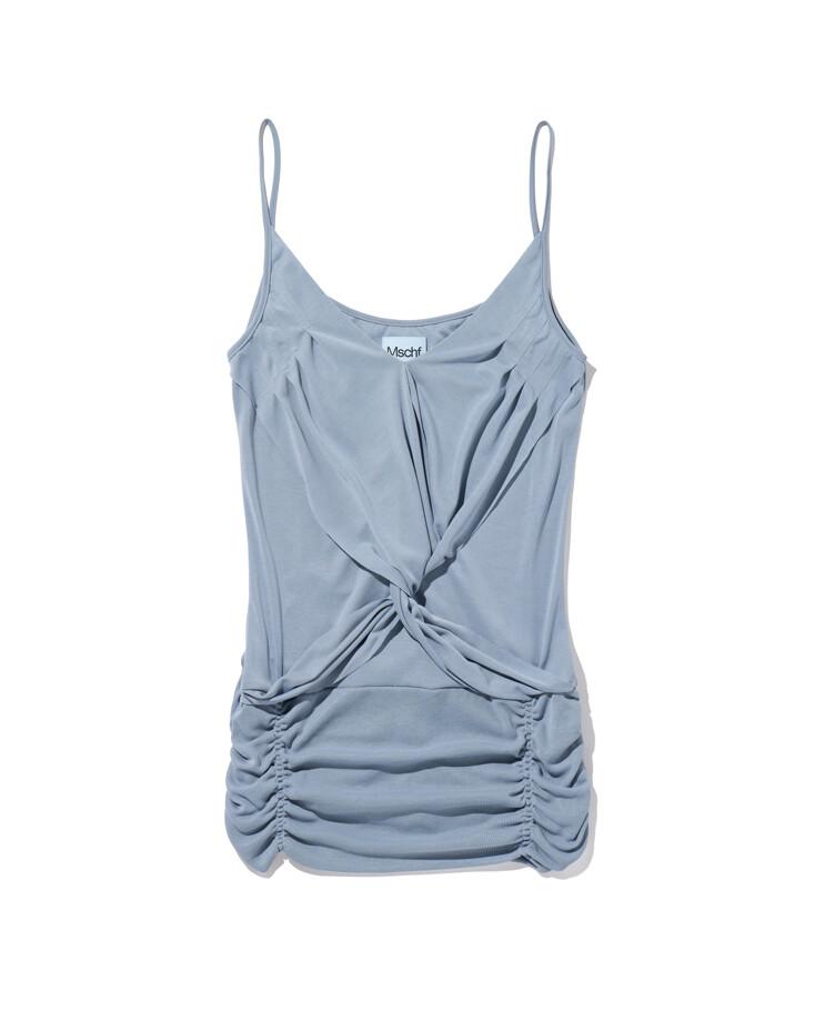 TWIST DRAPED SLEEVELESS - GREYISH BLUE