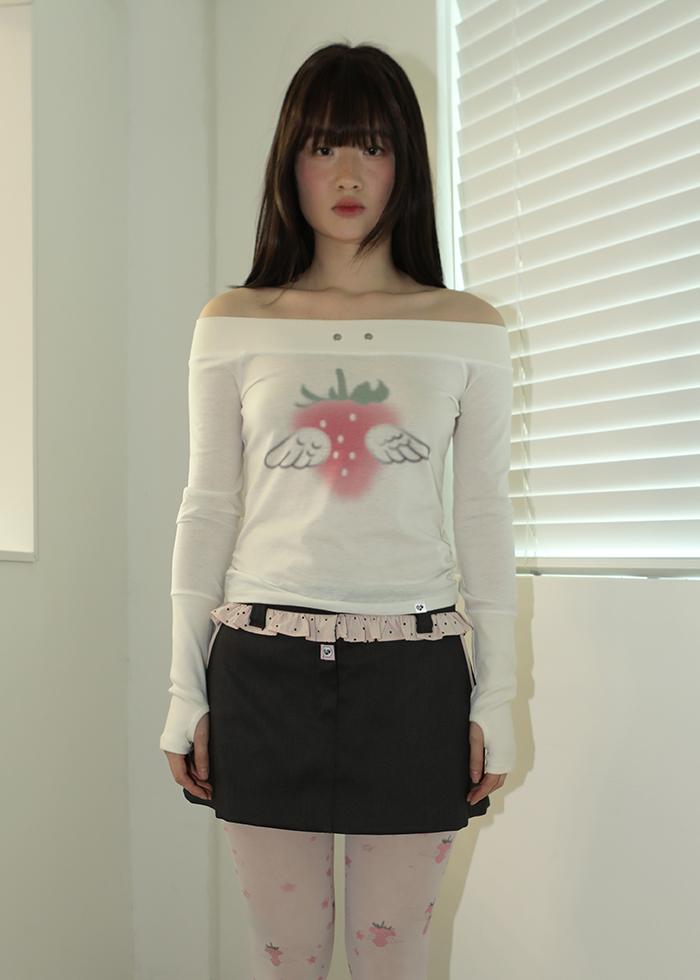 STRAWBERRY ANGEL OFF SHOULDER TOP IVORY