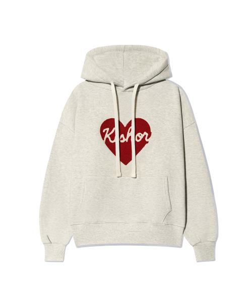 (기모)heart stich hoodie_OATMEAL