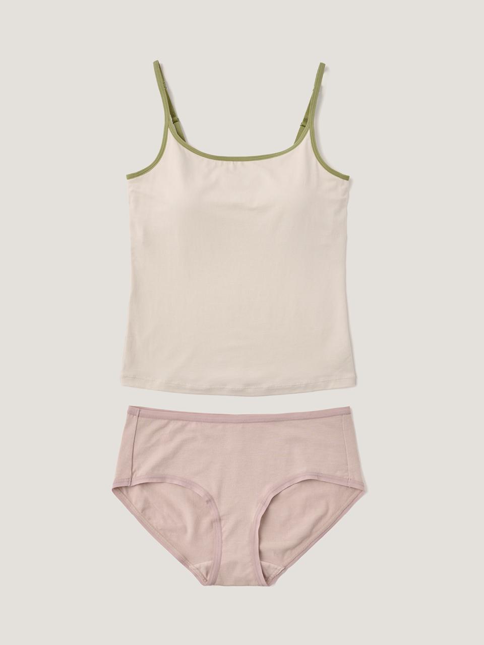 (set) 2 in 1 plain bamboo singlet & panties set (5 options)_싱글렛&팬티 세트