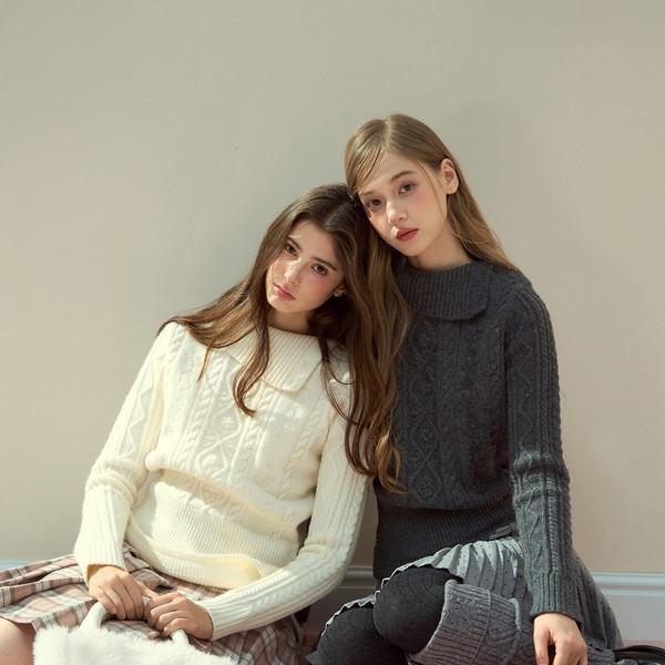 Cozy Foldover Cable Sweater