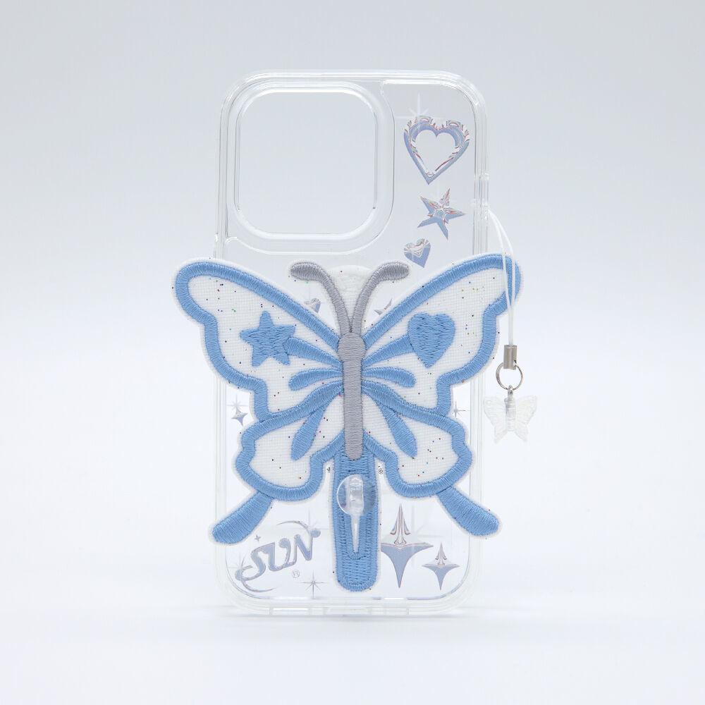 SUN CASE CLEAR PATCH BUTTERFLY BLUE
