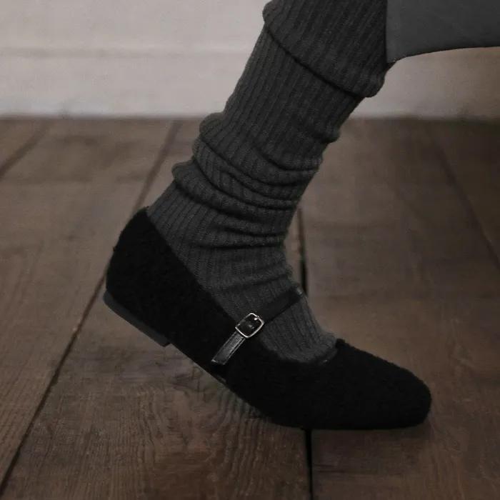 디오네 털안감 메리제인 플랫슈즈 (1cm)