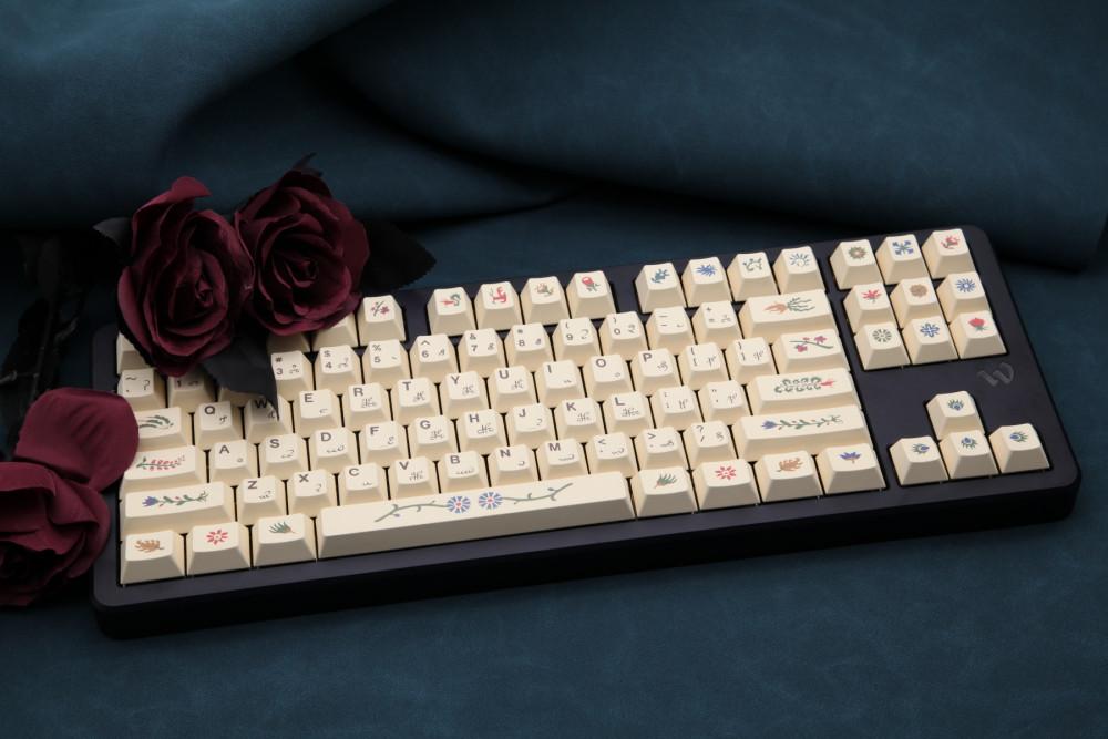 장미 레트로 아이보리 체리 키캡 한성 레오폴드 필코 기계식 키보드