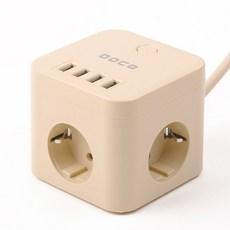 보코 USB 멀티탭 3구 2m 사하라 베이지