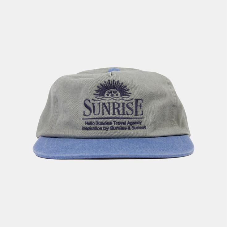 Washed Horizon Relaxed Fit 5P Cap_Khaki Gray & Blue