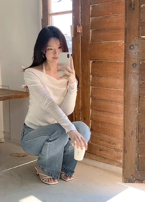 [꾸안꾸/데이트룩] 위시 홀터 드레이프 니트 (3colors)