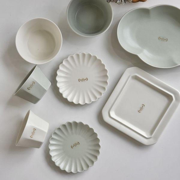 (선물포장) 깔끔한 2인 홈세트 은가비 그릇세트 도자기 신혼 식기세트