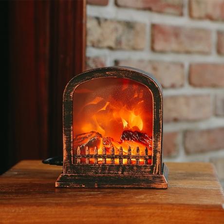 우리집 속 `불멍` 벽난로 무드등-USB 연결