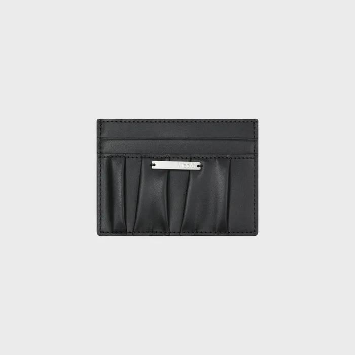 Pleats card holder BLACK