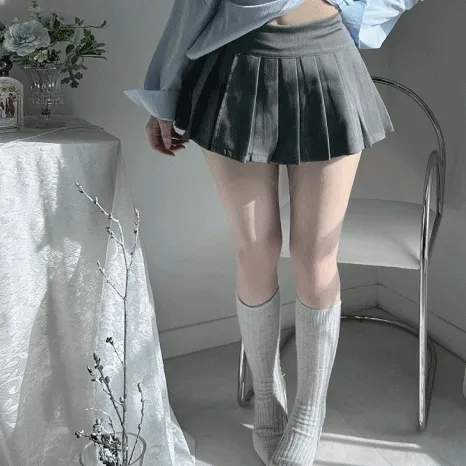 [후기극찬] 피넛 플리츠 트임 스커트 세미 로우라이즈 트임 테니스 스커트 테니스치마 플리츠 미니 스커트 로우라이즈 트임 미니스커트