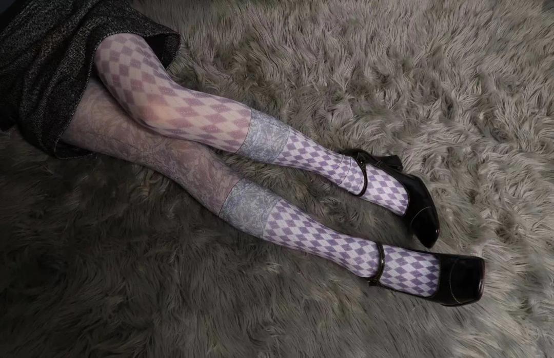 [ઈ LIS CALLA ઉ]IN HER GREATEST YEARS Vintage Patchwork Tattoo Tights