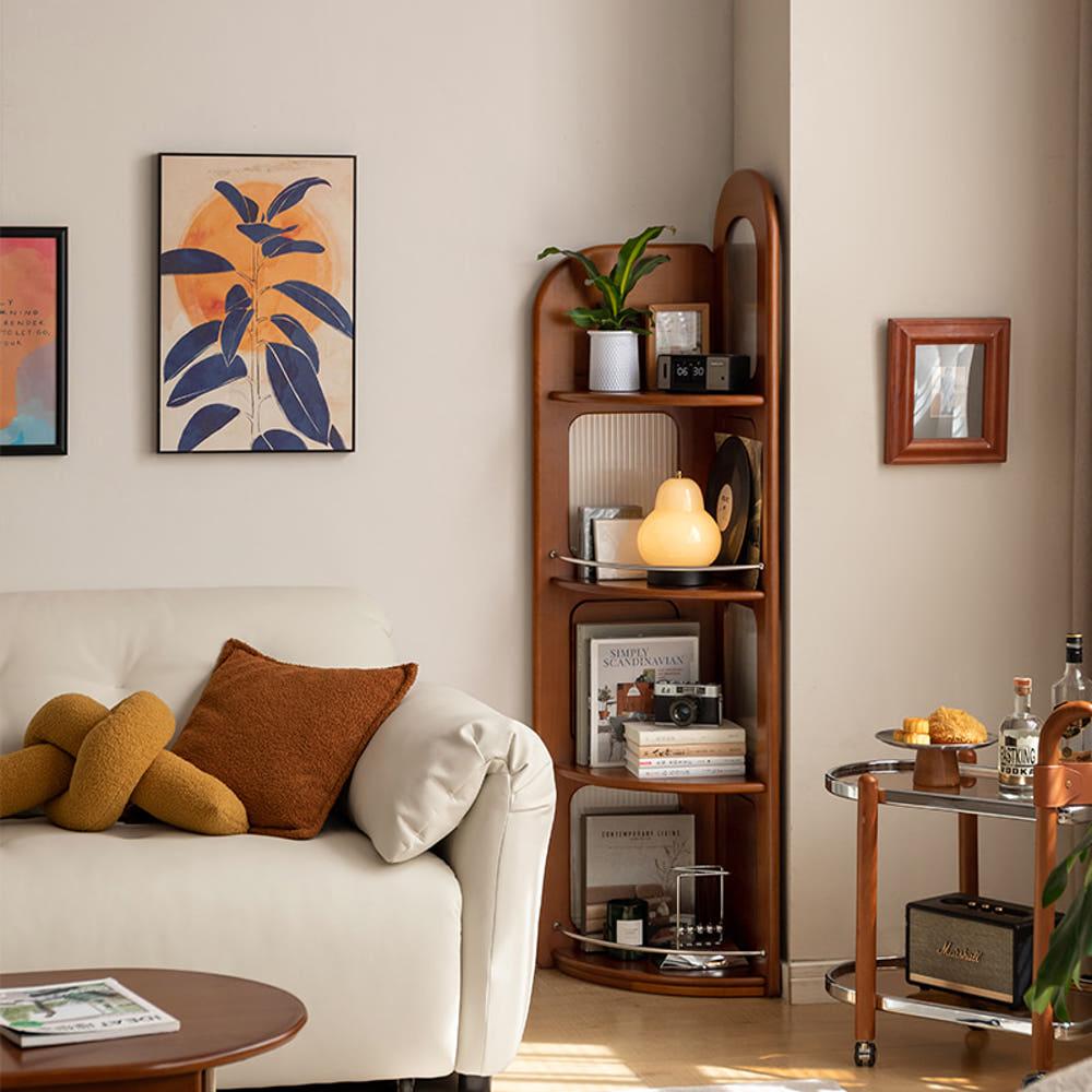 예스우드 레이든 드 패리스 홈카페 원목 코너 수납장 코너장 브라운 컬러