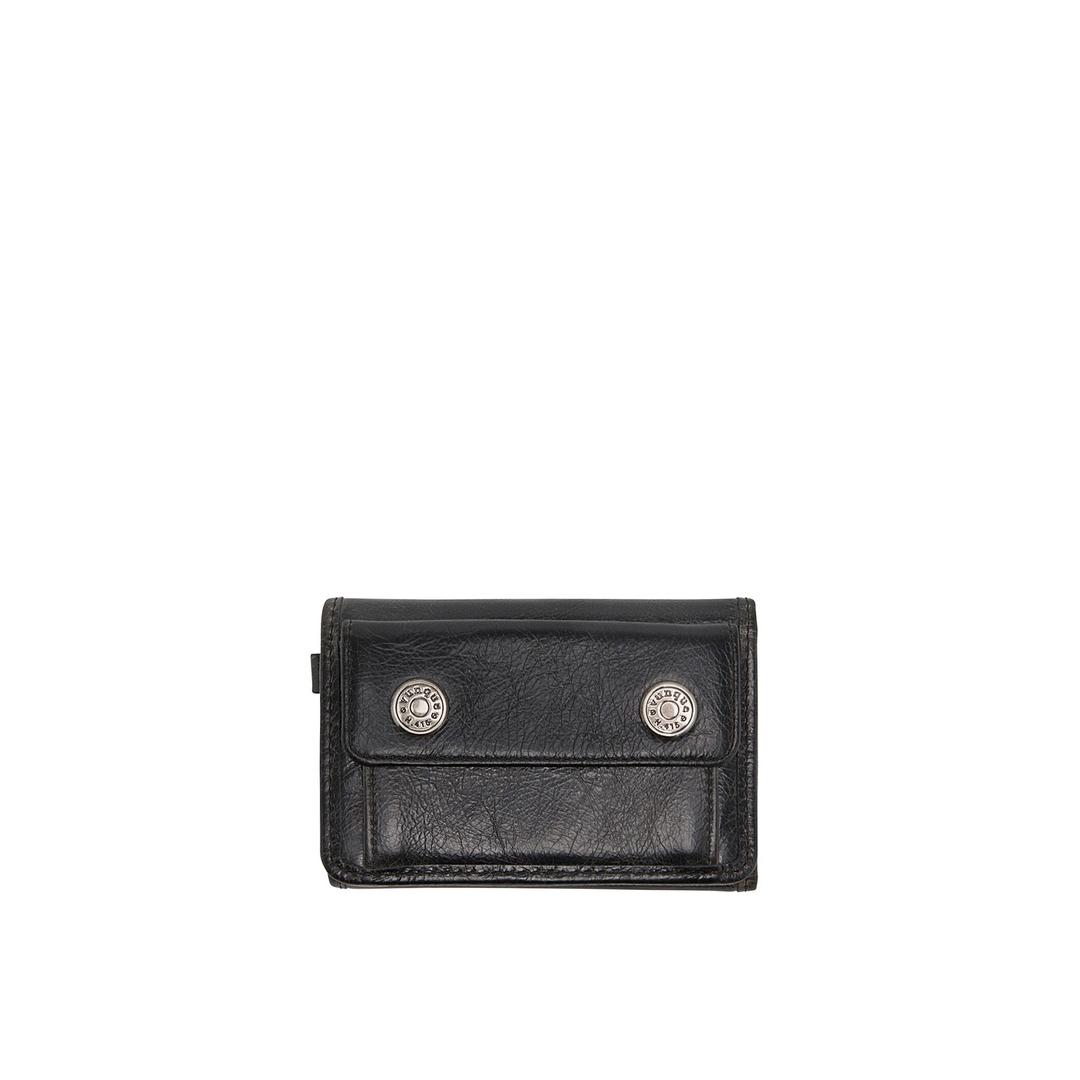 Perfec Button Up Folded Half Wallet (퍼펙 버튼 업 3단 반지갑) Grey