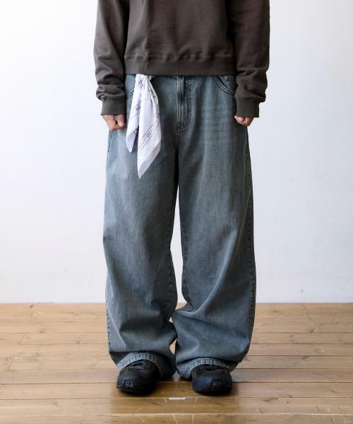 TCM washed denim pants (sky blue)