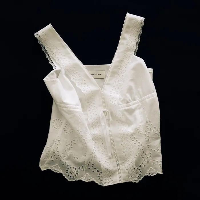 Claire Lace Sea Blouse White