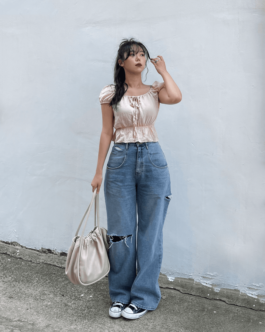 클로즈커브 [2컬러/6사이즈] 스코어 와이드 데님