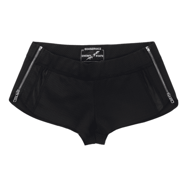 ZIP SPORTY MICRO SHORTS IN BLACK