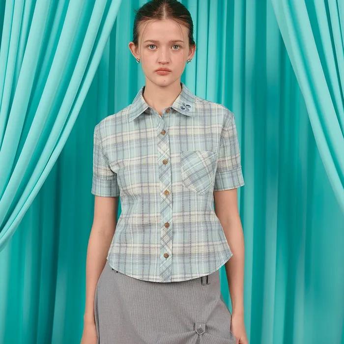 [2차] BACK CURVE SHORT SLEEVE SHIRT / mint