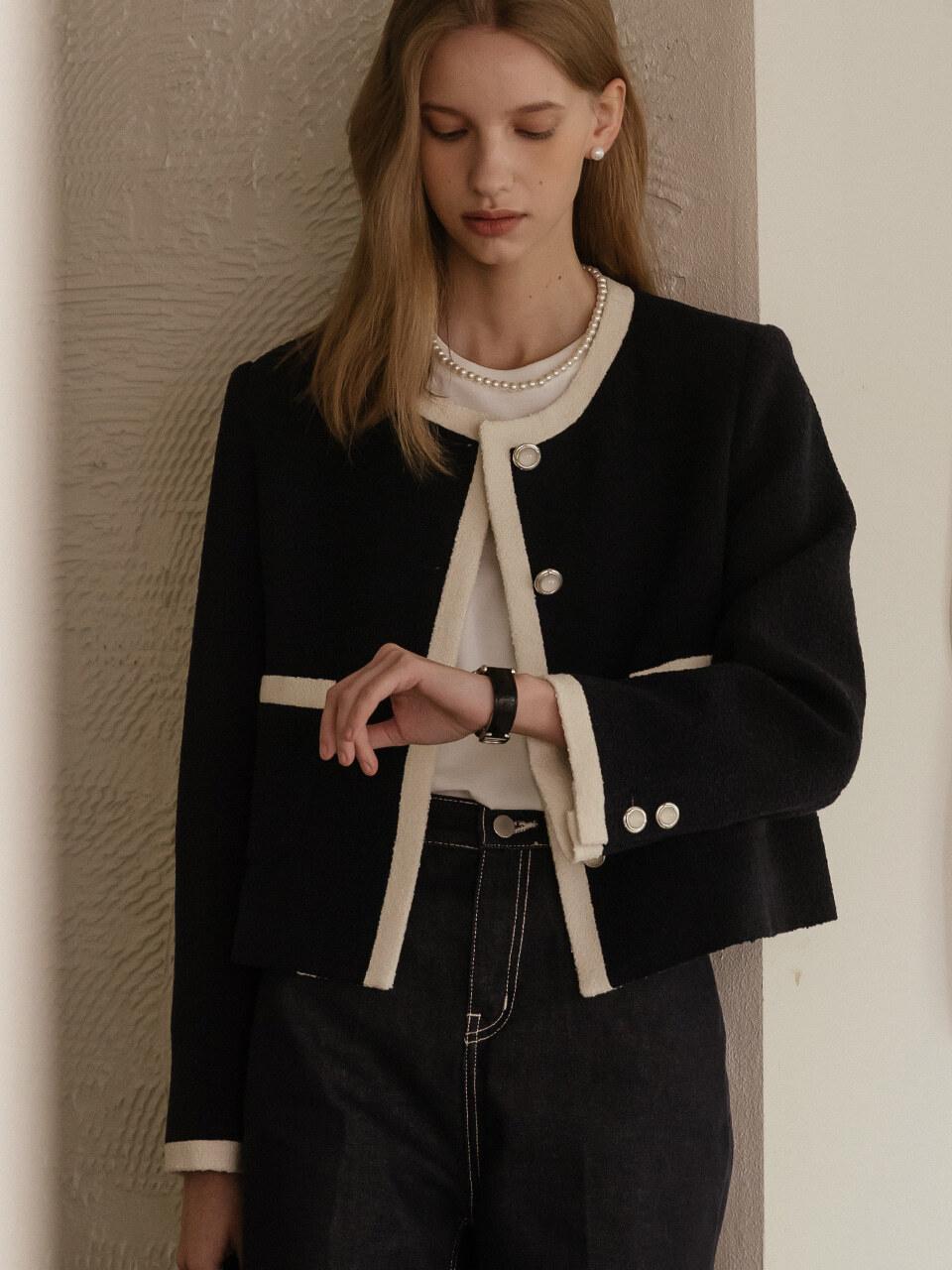 [M-9/15순차배송]Laura tweed jacket_Navy