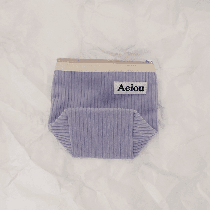 Aeiou Basic Pouch (M size) Purple Cabbage Soup Corduroy