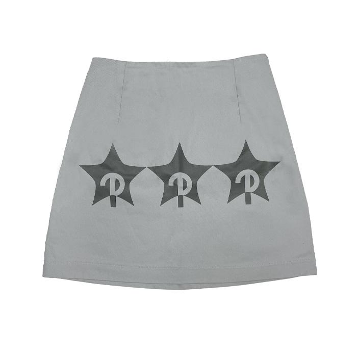SYMBOL PRINTING MINI SKIRT_GRAY